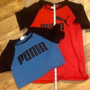Puma Black and Red Raglan Unisex Boys / Teen (?) T-Shirts L (10-12)